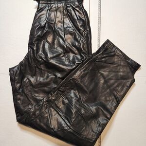 Men's Sleek Black Leather Trousers